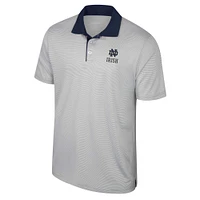 Polo rayé gris Colosseum Notre Dame Fighting Irish Tuck pour hommes