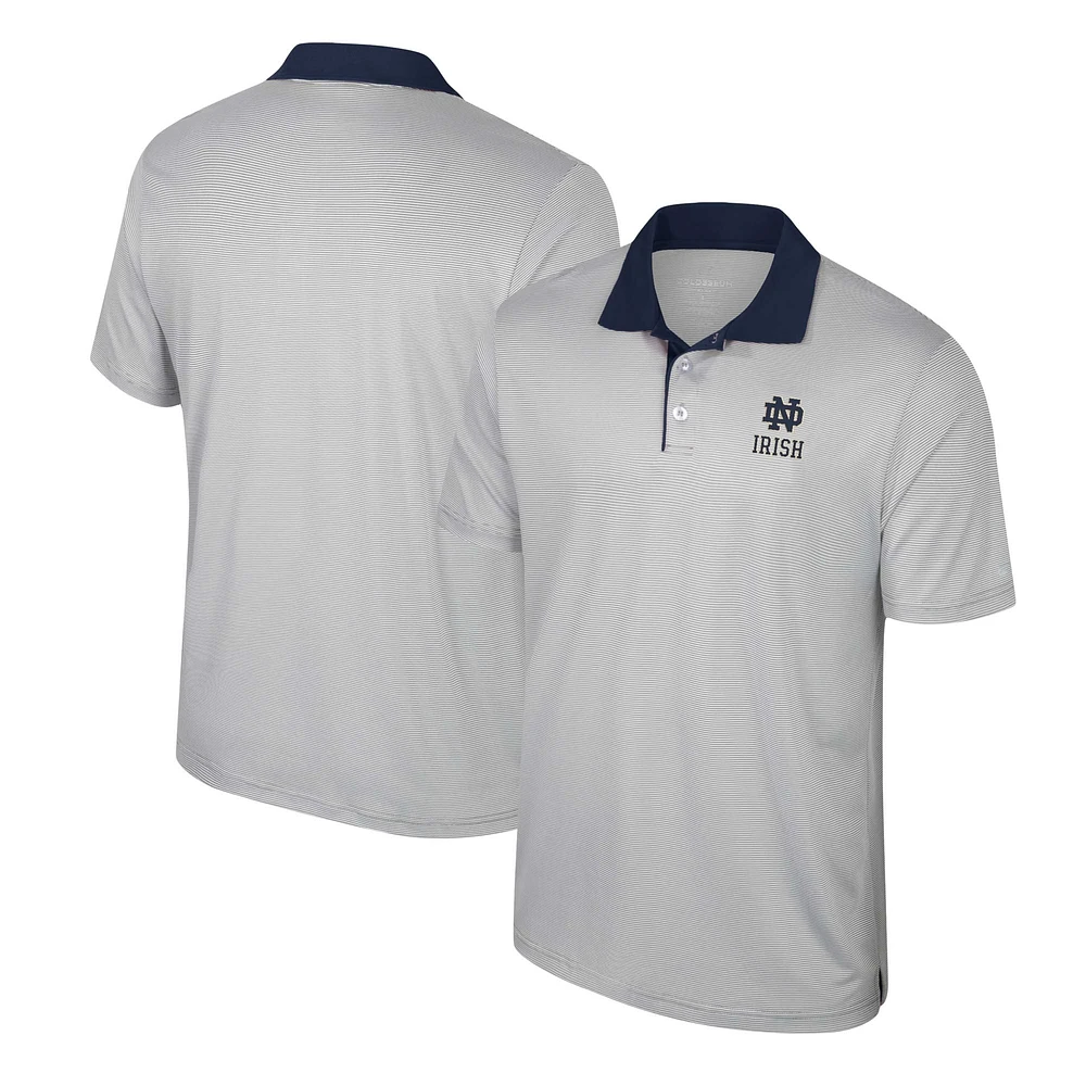 Polo rayé gris Colosseum Notre Dame Fighting Irish Tuck pour hommes