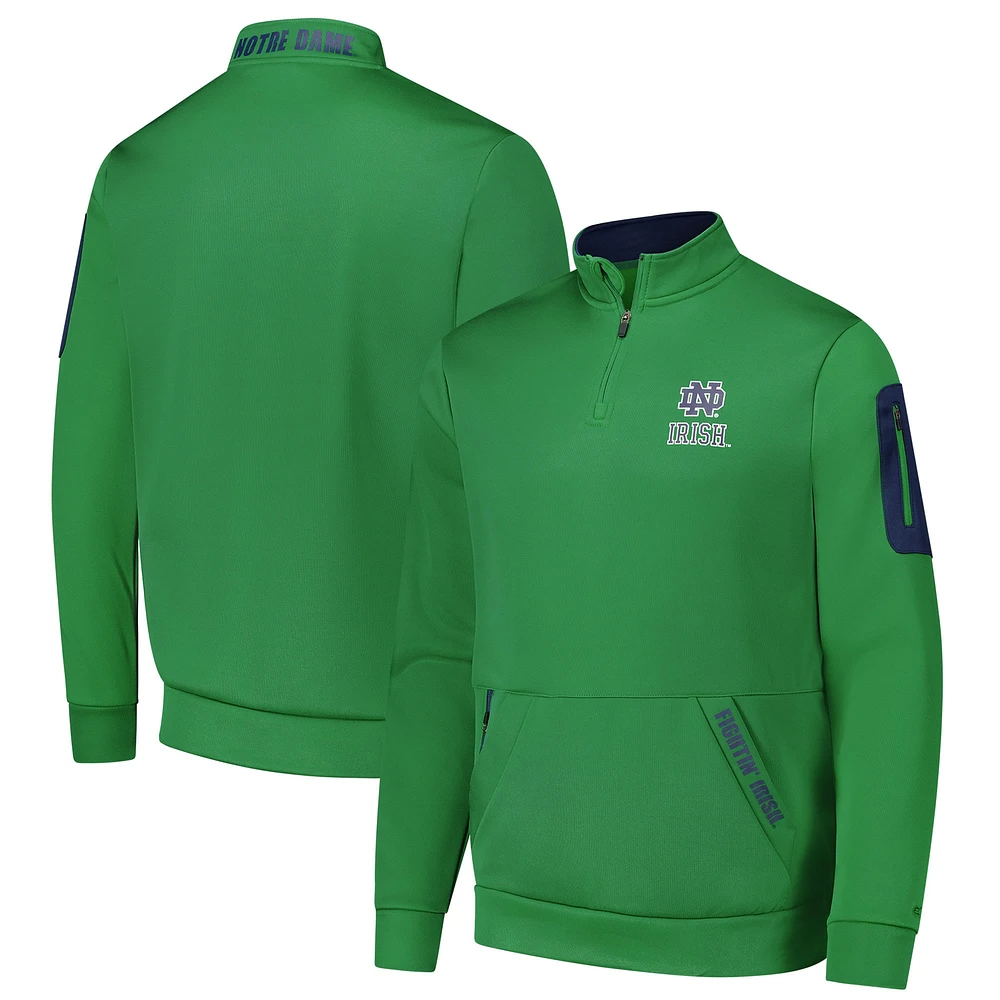 Men's Colosseum Green Notre Dame Fighting Irish Mainframe Quarter-Zip Fleece Jacket