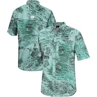 Men's Colosseum  Green Notre Dame Fighting Irish Realtree Aspect Charter Full-Button Fishing Shirt