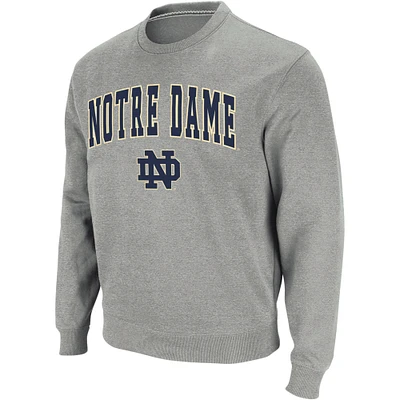 Colosseum Gris chiné Notre Dame Fighting Irish Arch & Logo Crew Neck Sweat-shirt pour homme