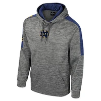 Men's Colosseum Heather Gray Notre Dame Fighting Irish Dozer Pullover Hoodie