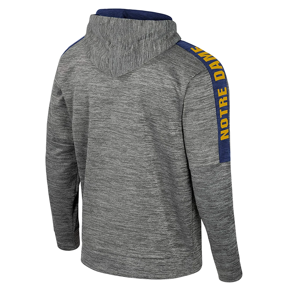 Men's Colosseum Heather Gray Notre Dame Fighting Irish Dozer Pullover Hoodie