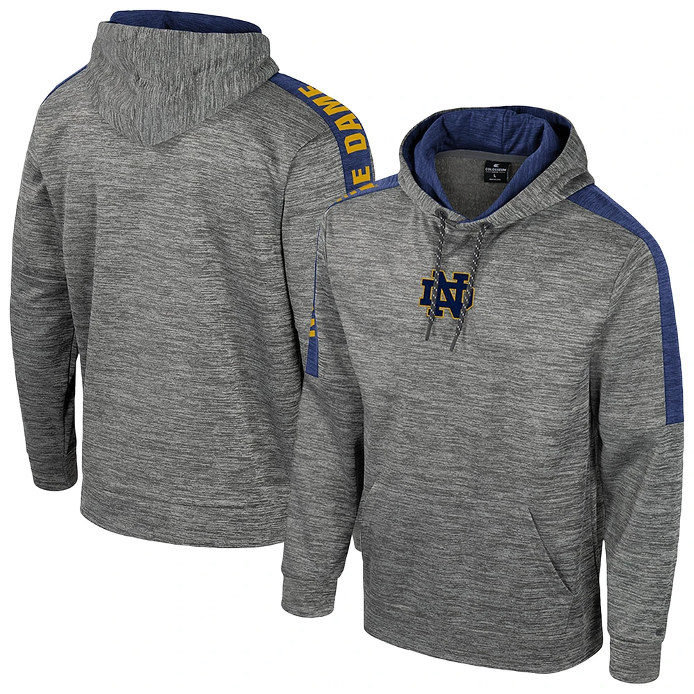 Men's Colosseum Heather Gray Notre Dame Fighting Irish Dozer Pullover Hoodie