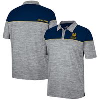 Men's Colosseum Heathered Gray/Navy Notre Dame Fighting Irish Birdie Polo