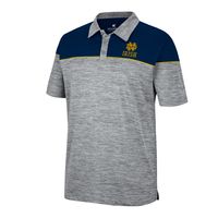 Men's Colosseum Heathered Gray/Navy Notre Dame Fighting Irish Birdie Polo