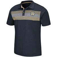 Men's Colosseum Heathered Navy Notre Dame Fighting Irish Logan Polo