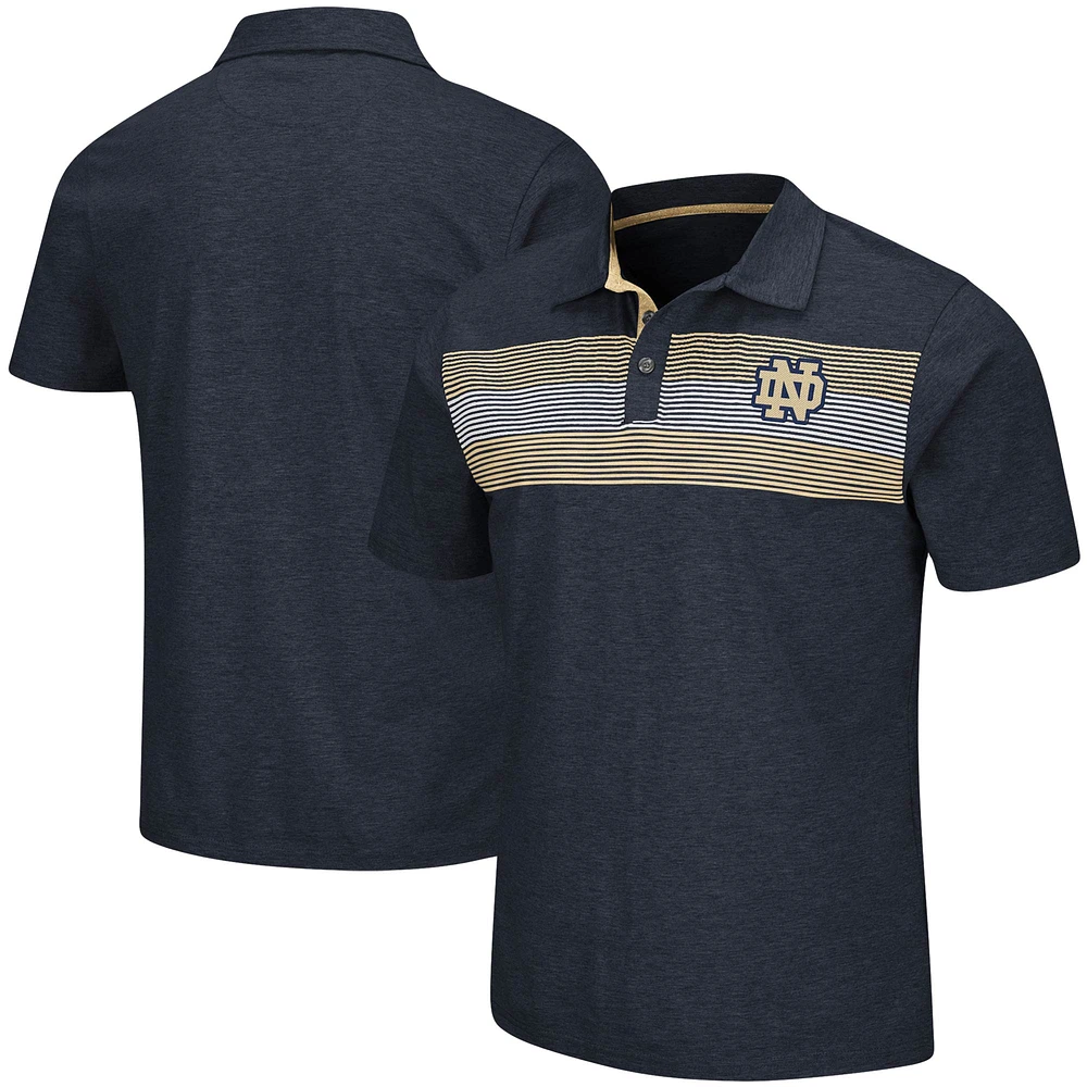 Polo Notre Dame Fighting Irish Logan Colosseum bleu marine chiné pour homme