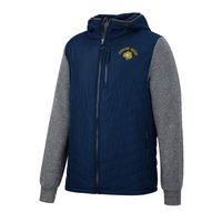 Men's Colosseum Navy/Charcoal Notre Dame Fighting Irish Course Herringbone Full-Zip Hoodie