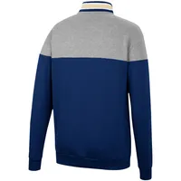 Men's Colosseum Navy/Heather Gray Notre Dame Fighting Irish Be the Ball Quarter-Zip Top