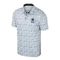 Men's Colosseum Navy/White Notre Dame Fighting Irish Big & Tall Allover Polo