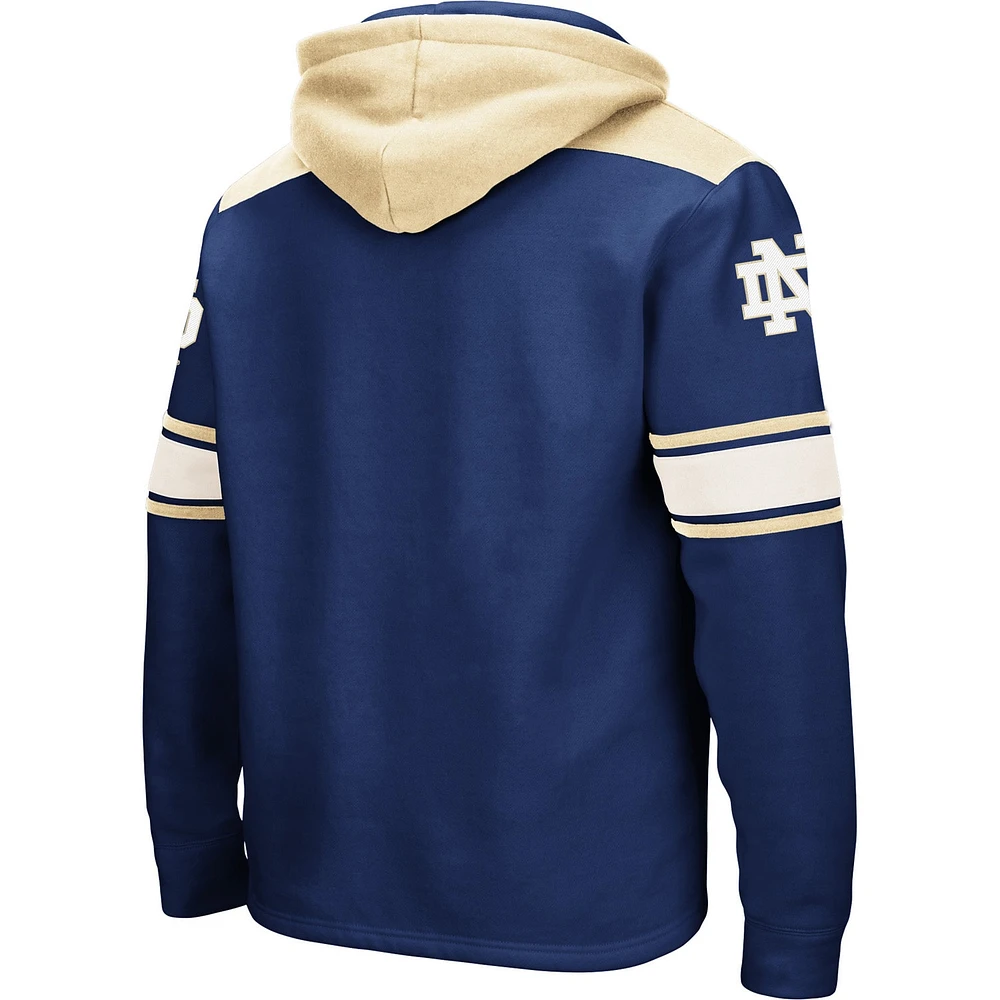 Men's Colosseum Navy Notre Dame Fighting Irish 2.0 Lace-Up Pullover Hoodie