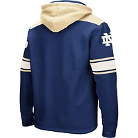 Men's Colosseum Navy Notre Dame Fighting Irish 2.0 Lace-Up Pullover Hoodie