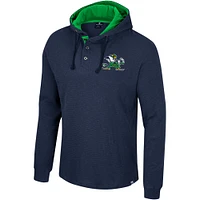 Men's Colosseum Navy Notre Dame Fighting Irish Affirmative Thermal Hoodie Long Sleeve T-Shirt