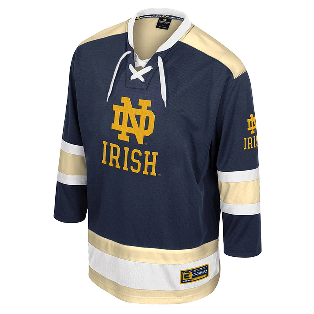 Maillot de hockey sur glace pour homme Colosseum Navy Notre Dame Fighting Irish Athletic Machine Fashion