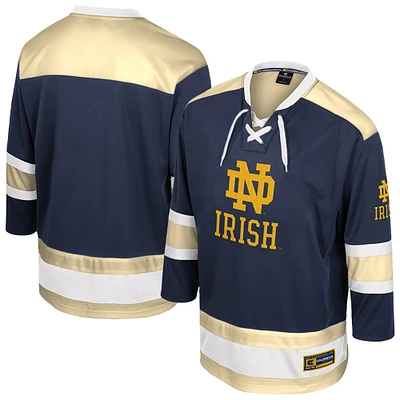 Maillot de hockey sur glace pour homme Colosseum Navy Notre Dame Fighting Irish Athletic Machine Fashion