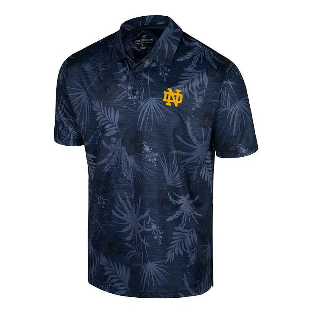 Men's Colosseum Navy Notre Dame Fighting Irish Big & Tall Palms Polo