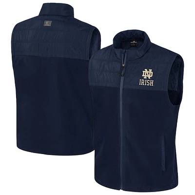 Men's Colosseum  Navy Notre Dame Fighting Irish Block The Sun Full-Zip Vest