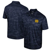 Men's Colosseum Navy Notre Dame Fighting Irish Daly Print Polo