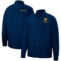 Men's Colosseum Navy Notre Dame Fighting Irish Detonate Quilted Full-Snap Jacket