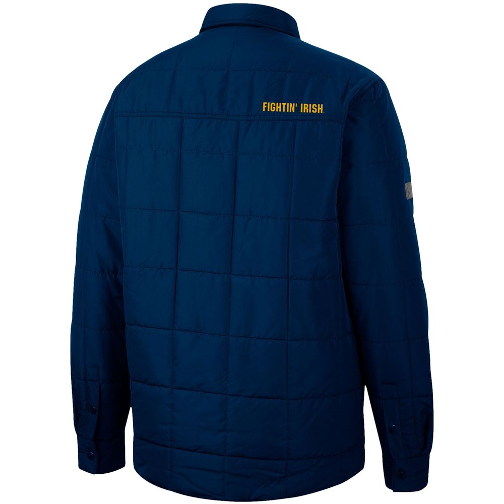 Men's Colosseum Navy Notre Dame Fighting Irish Detonate Quilted Full-Snap Jacket