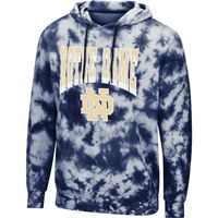 Men's Colosseum Navy Notre Dame Fighting Irish Fanatic Tie-Dye Pullover Hoodie