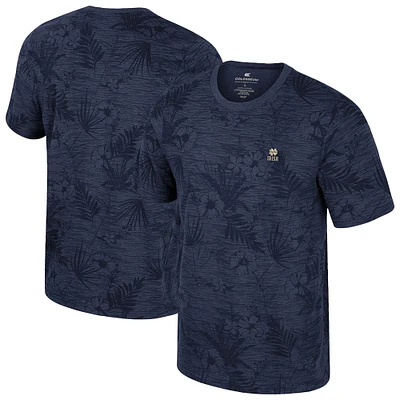 Men's Colosseum Navy Notre Dame Fighting Irish Floral Printed T-Shirt