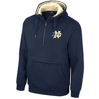 Men's Colosseum Navy Notre Dame Fighting Irish Half-Zip Hoodie