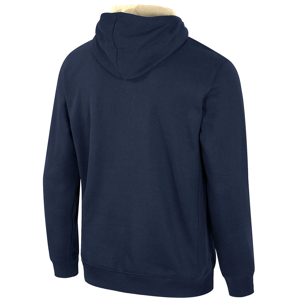 Men's Colosseum Navy Notre Dame Fighting Irish Half-Zip Hoodie