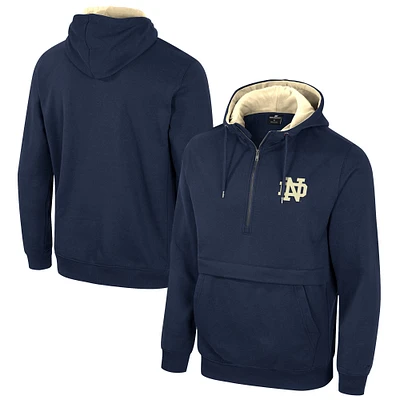 Sweat à capuche demi-zippé Colosseum Navy Notre Dame Fighting Irish pour hommes