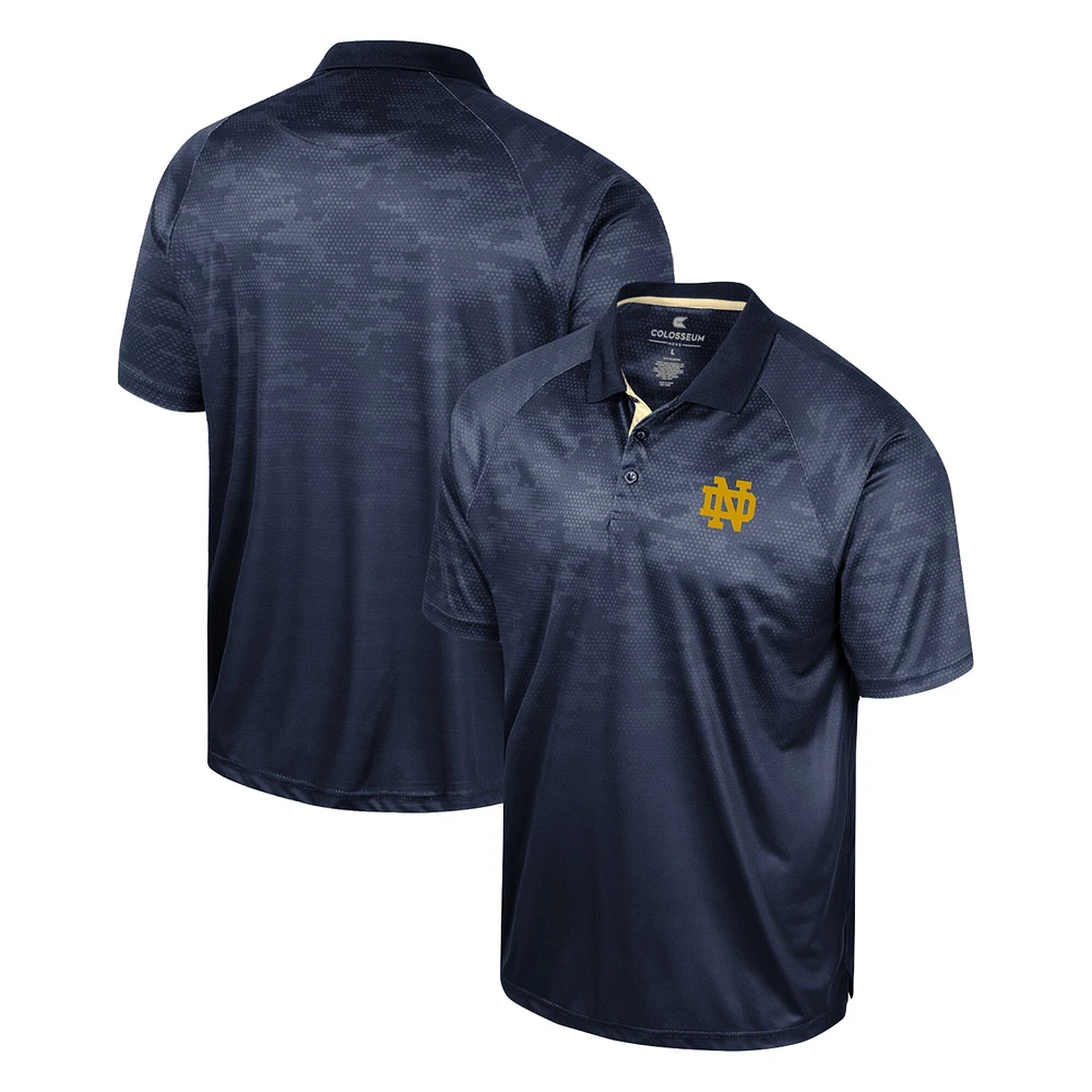 Colosseum Navy Notre Dame Fighting Irish Honeycomb Raglan Polo Homme