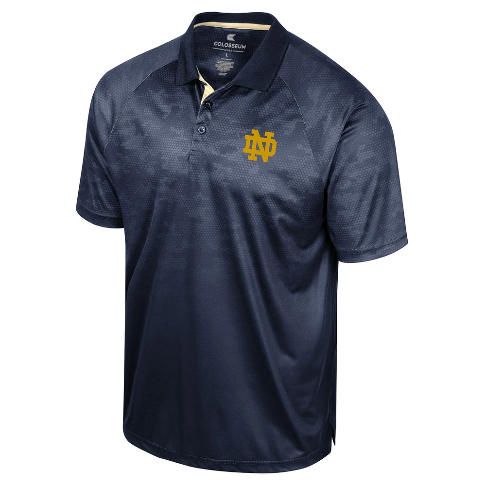 Colosseum Navy Notre Dame Fighting Irish Honeycomb Raglan Polo Homme