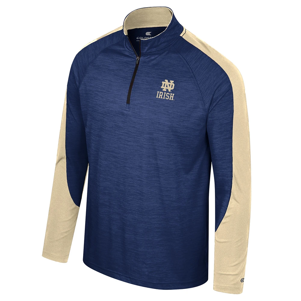 Haut à quart de zip Colosseum Navy Notre Dame Fighting Irish Langmore Raglan pour hommes