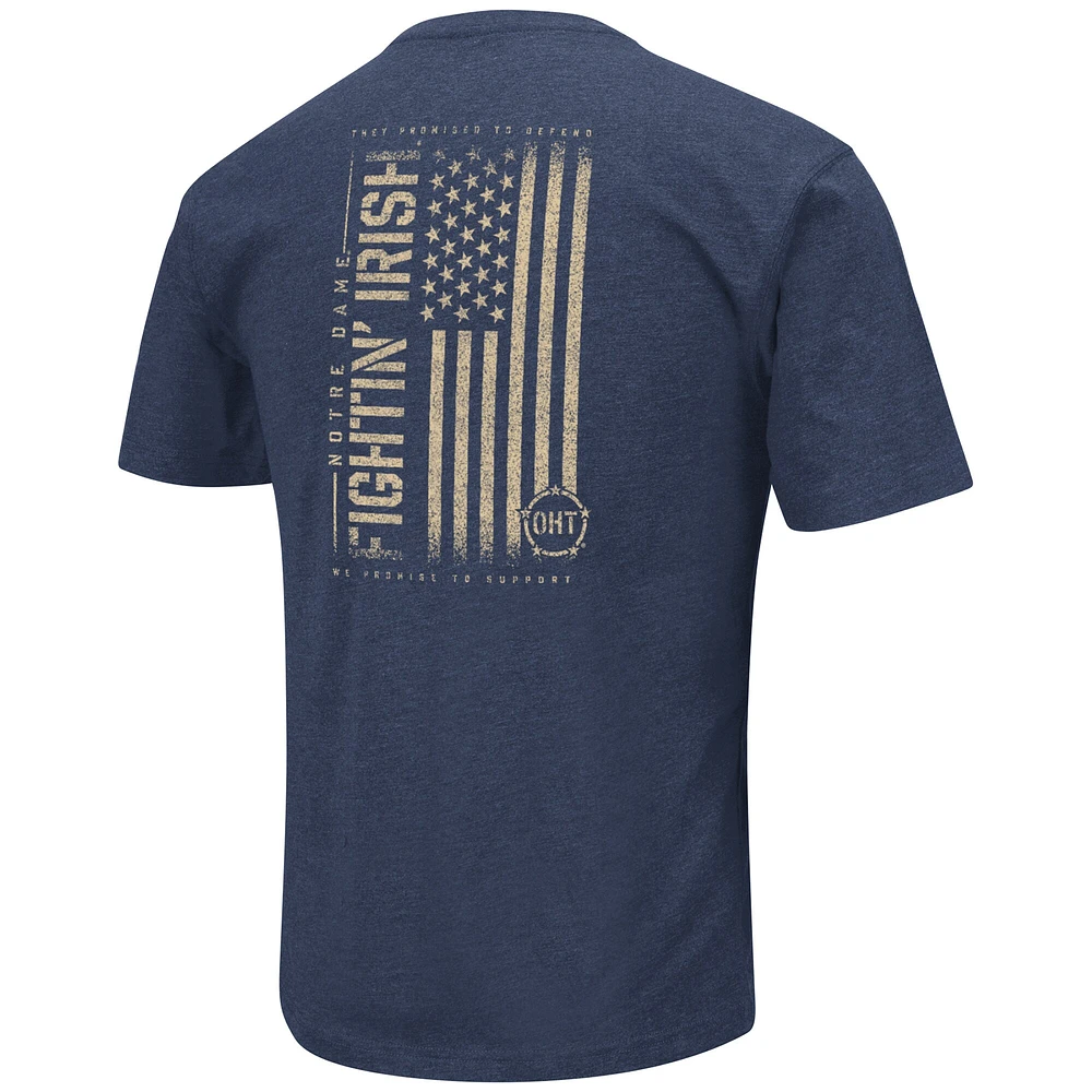 Colosseum Navy Notre Dame Fighting Irish OHT Military Appreciation Flag 2.0 T-shirt pour homme