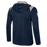 Men's Colosseum Navy Notre Dame Fighting Irish OHT Military Appreciation Quarter-Zip Hoodie Jacket