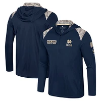 Veste à capuche fermeture éclair quart de tour pour homme Colosseum Navy Notre Dame Fighting Irish OHT Military Appreciation