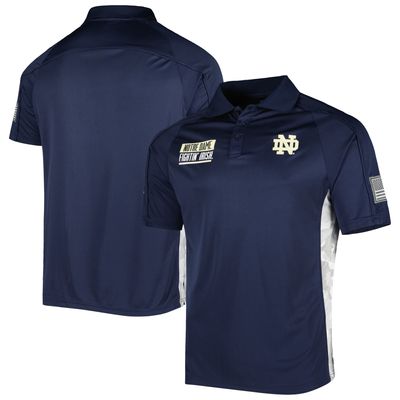 Men's Colosseum Navy Notre Dame Fighting Irish OHT Military Appreciation Snow Camo Polo