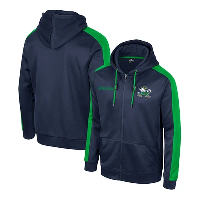 Men's Colosseum  Navy Notre Dame Fighting Irish Reese Full-Zip Hoodie