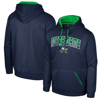 Men's Colosseum Navy Notre Dame Fighting Irish Reese Pullover Hoodie