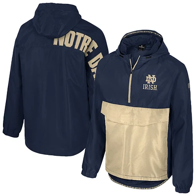 Veste anorak demi-zippée Colosseum Navy Notre Dame Fighting Irish Reloaded pour homme