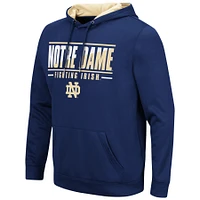 Men's Colosseum Navy Notre Dame Fighting Irish Slash Stack 2.0 Pullover Hoodie