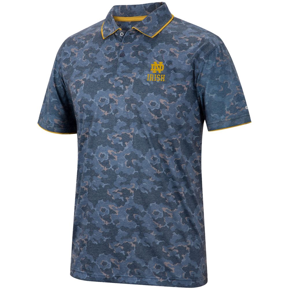 Men's Colosseum Navy Notre Dame Fighting Irish Speedman Polo