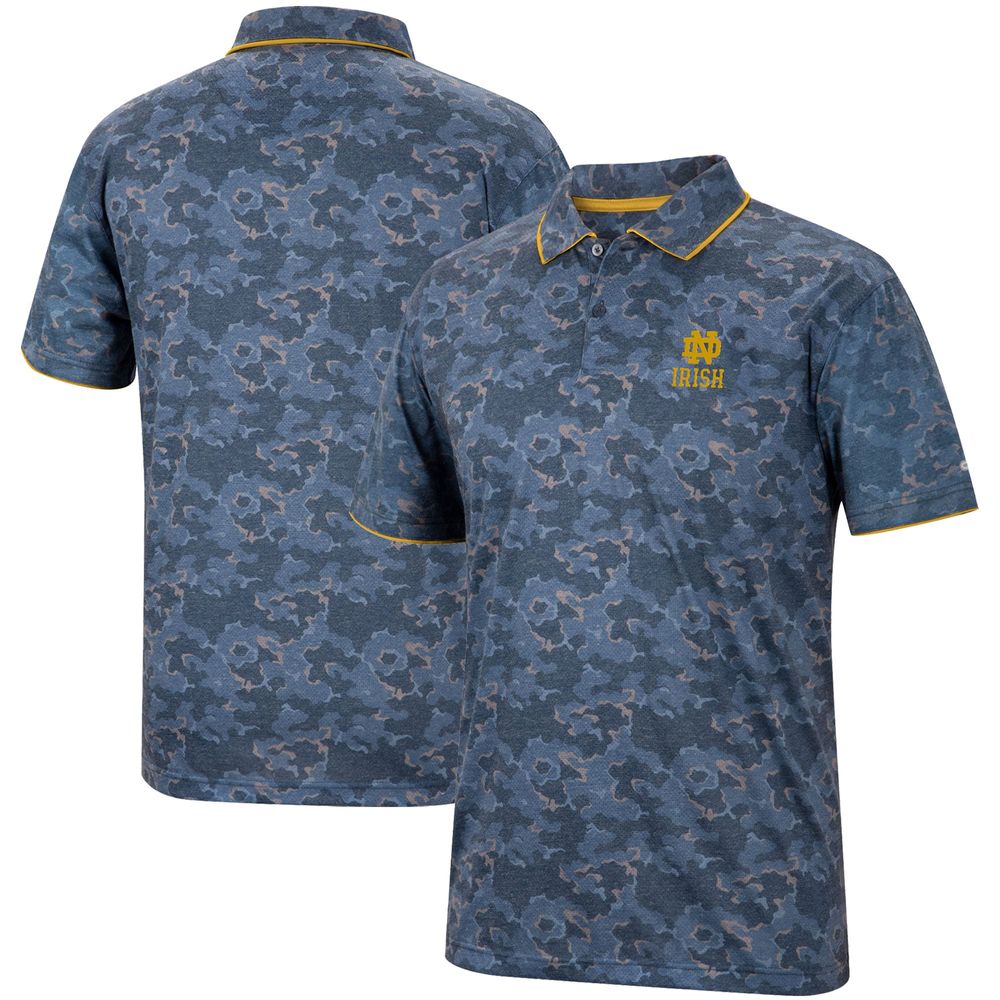 Men's Colosseum Navy Notre Dame Fighting Irish Speedman Polo