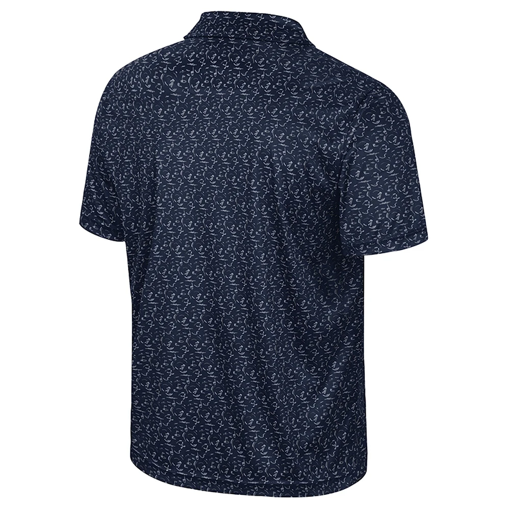 Men's Colosseum Navy Notre Dame Fighting Irish Sublimated Golf Polo