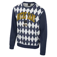 Sweat-shirt à enfiler Dealio Argyle pour homme, bleu marine, Colosseum, Notre Dame Fighting Irish