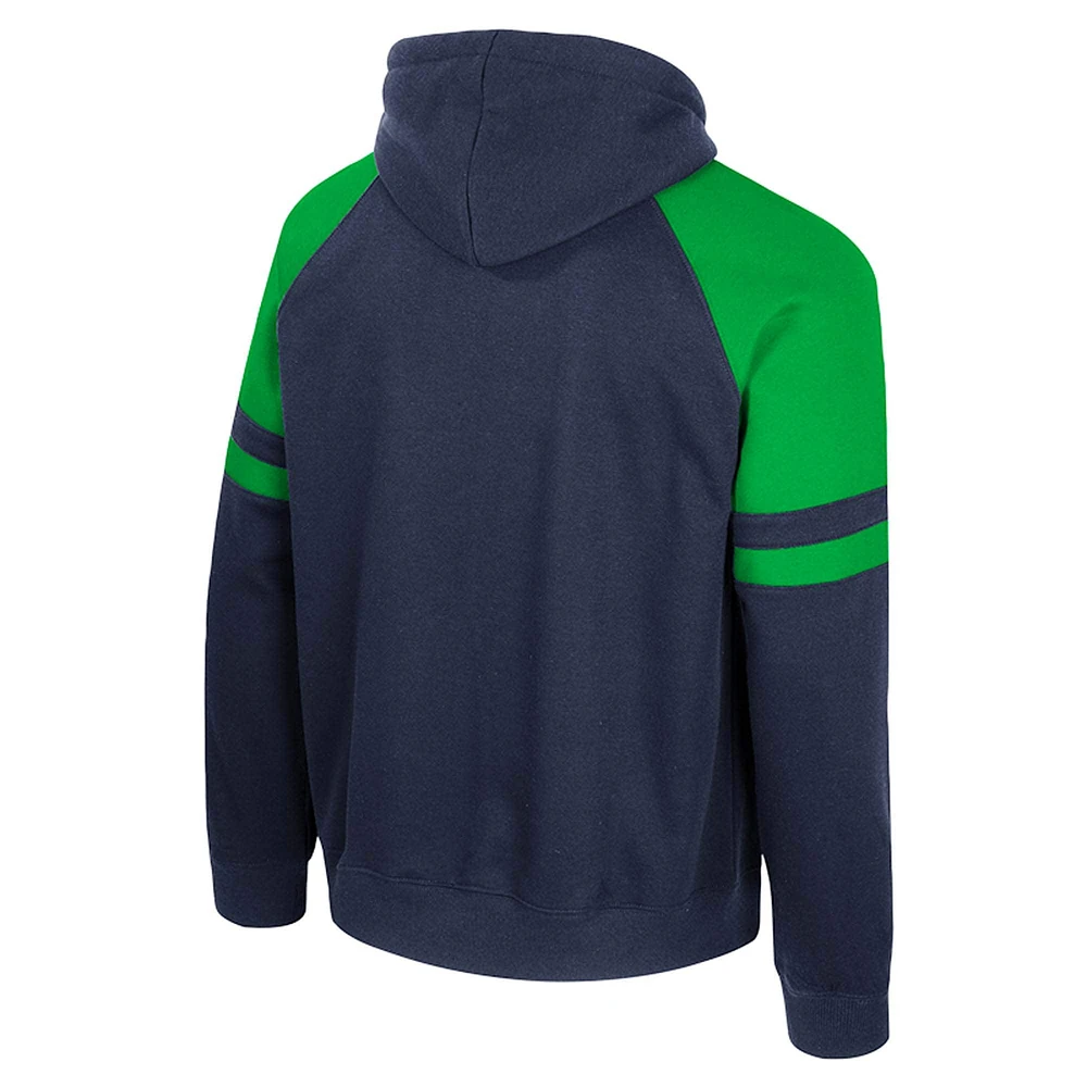 Men's Colosseum  Navy Notre Dame Fighting Irish Todd Raglan Pullover Hoodie