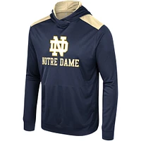 Men's Colosseum Navy Notre Dame Fighting Irish Warm Up Long Sleeve Hoodie T-Shirt