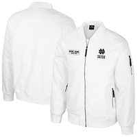 Blouson aviateur entièrement zippé Colosseum Notre Dame Fighting Irish White Rabbit pour homme