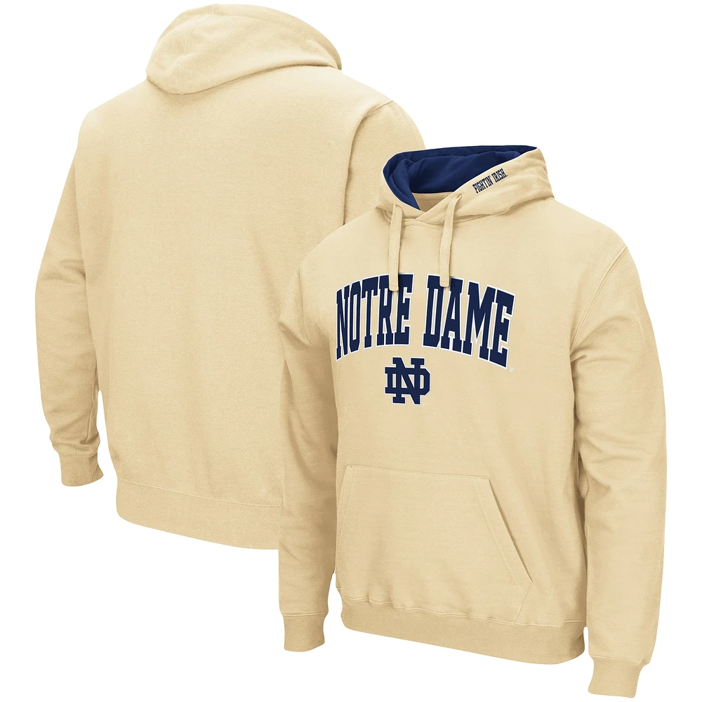 Men's Colosseum Vegas Gold Notre Dame Fighting Irish Arch & Logo 3.0 Pullover Hoodie