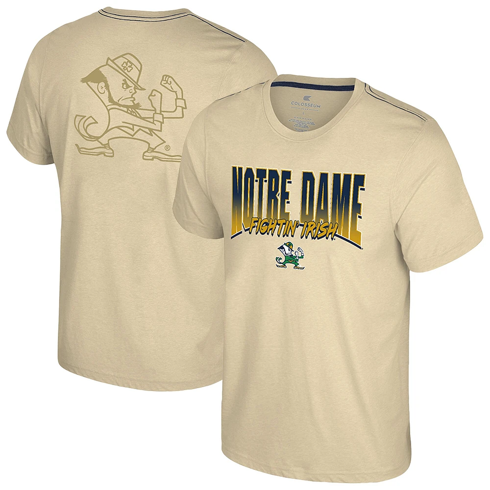 Men's Colosseum Vegas Gold Notre Dame Fighting Irish Dual Logo T-Shirt